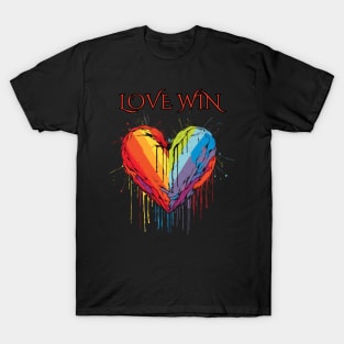 Love Win, LGBT Heart, pride month, minimalistic, queer T-Shirt